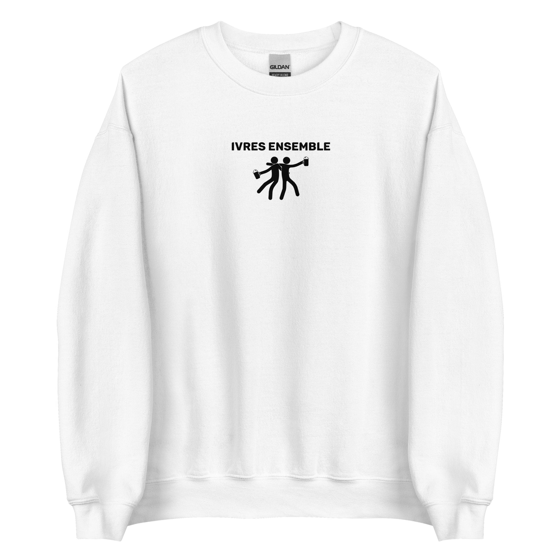 Sweat unisexe col rond Ivres ensemble Blanc - Sedurro